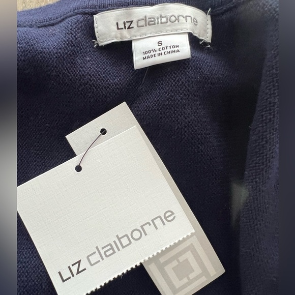NEW Liz Claiborne 3/4 Sleeve 100% Cotton Sweater; Size Small - Picture 4 of 5